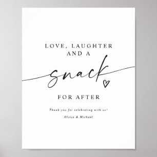 Mellanmål efter modern handskriven bröllopsskylt poster
