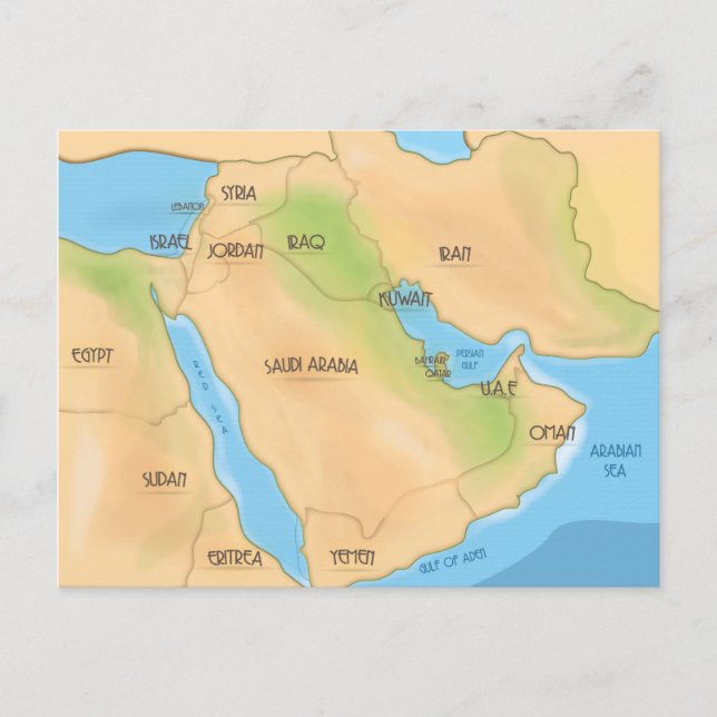 Mellanöstern Vykort (Framsida)
