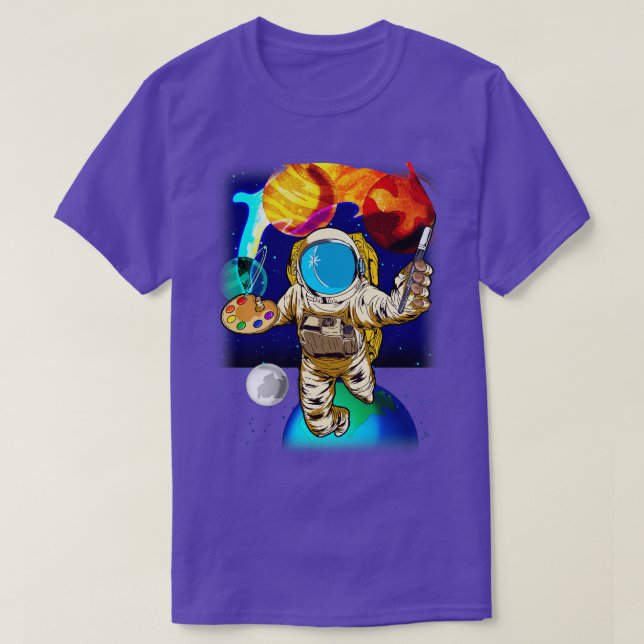 Mellanrumsmålning Astronaut Artist Painter Univers T Shirt (Design framsida)