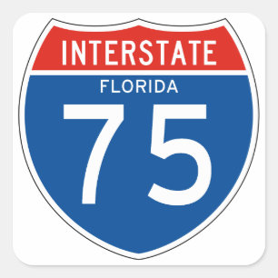 Mellanstatlig signal 75 - Florida Fyrkantigt Klistermärke