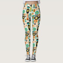 Mellanstil Modernt Mönster Färgglatt Retro Stylish