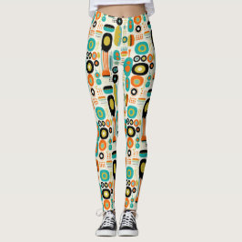 Mellanstil Modernt Mönster Färgglatt Retro Stylish Leggings