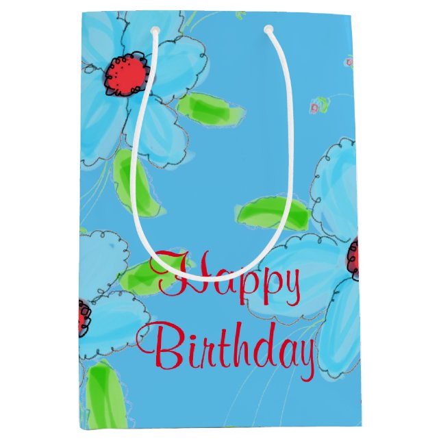 Mellanstor blå flagga för blommande gåva (Framsidan)