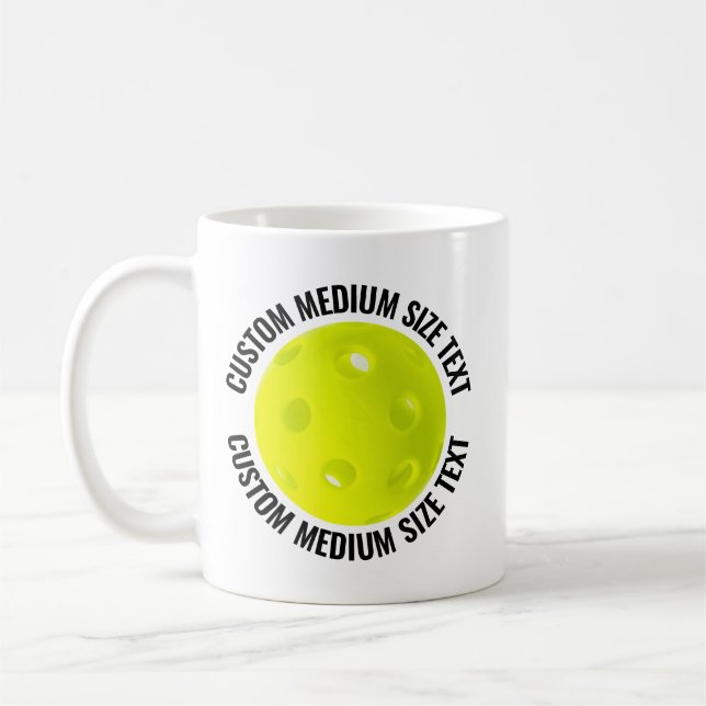 Mellanstor text 330ml Personlig Pickleball-mugg Kaffemugg (Vänster)