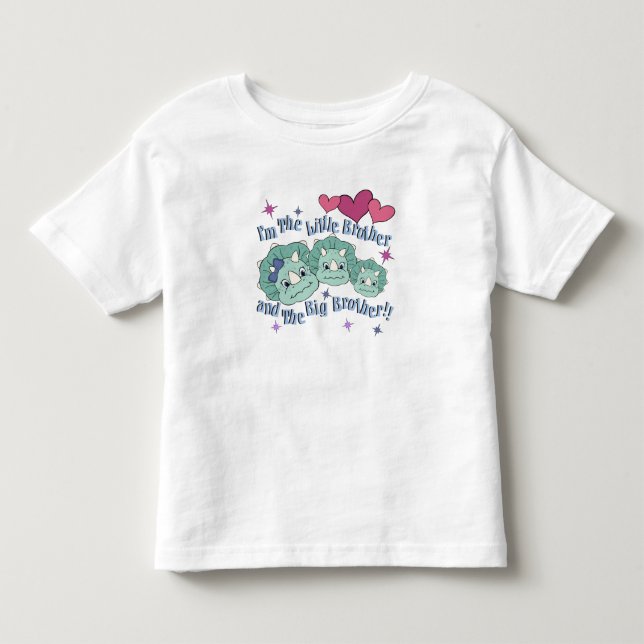 Mellansyskon Dino-ansikten T Shirt (Framsida)