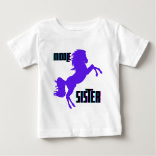 Mellansyster uppfödning av lila ponny t shirt