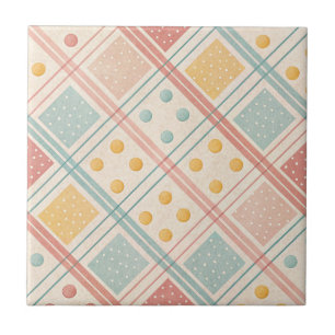 Mellantida geometrisk design med prickar och linje kakelplatta