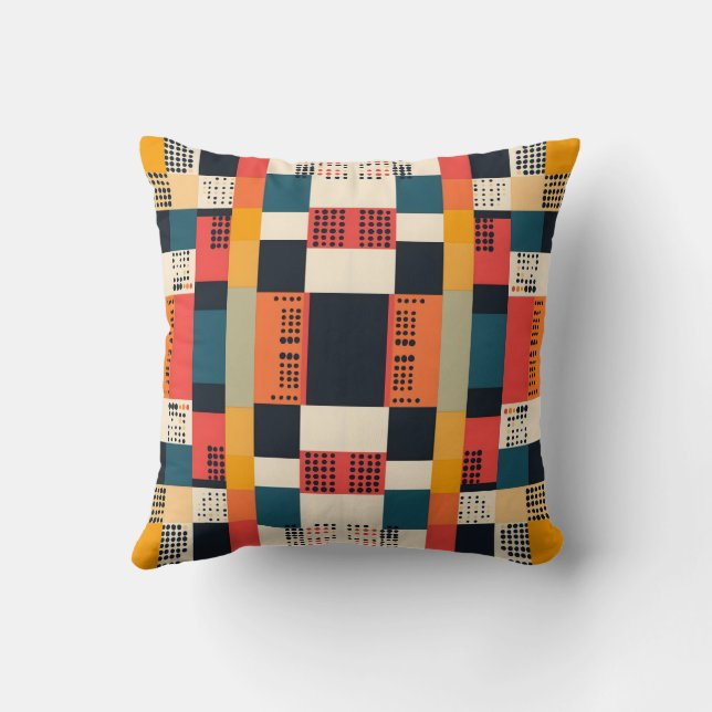 Mellantida geometrisk harmoni urban mosaik kudde (Baksida)