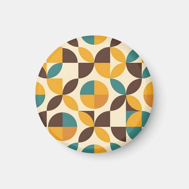 Mellantida geometriskt kronbladsmönster magnet (Framsidan)