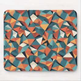 Mellantida geometriskt teal- och orange-mönster musmatta