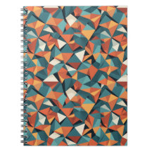 Mellantida geometriskt teal & orange mönster
