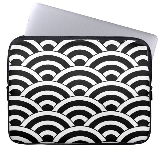 Mellantida modern geometrisk bågmönster laptop fodral (Framsidan)