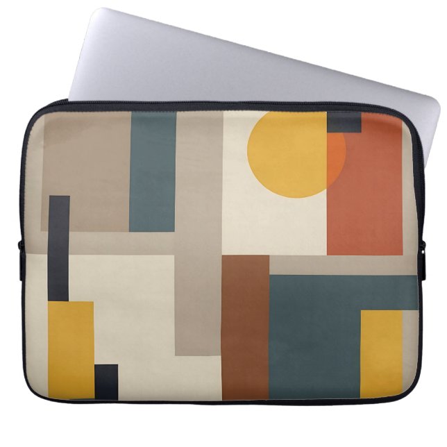 Mellantidens abstrakta geometriska harmoni laptop fodral (Framsidan)