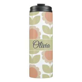 Mellantidens Pastellrosa Retro Blommönster