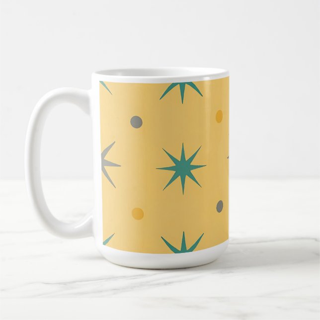 Mellantidsstjärnburstsömlöst Mönster Kaffemugg (Vänster)