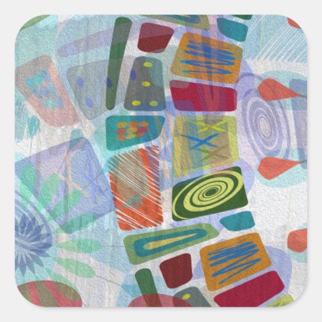 Mellanvägspaneler III Fyrkantigt Klistermärke (Framsida)