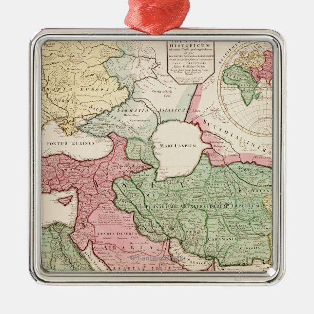 Mellersta EastPanoramic östliga MapMiddle Julgransprydnad Metall (Framsidan)