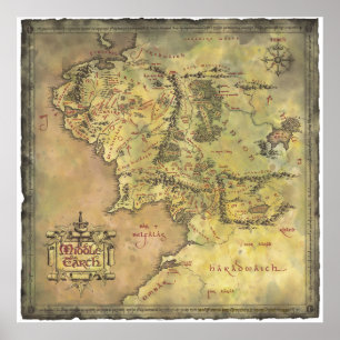 Mellersta jordkarta poster