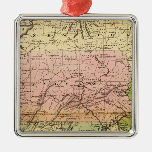 Mellersta stater julgransprydnad metall (Framsidan)