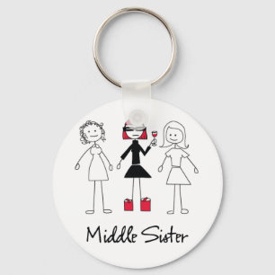 Mellersta syster Keychain Nyckelring