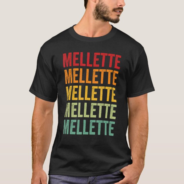 Mellette County South Dakota Rainbow Text Design T Shirt (Framsida)