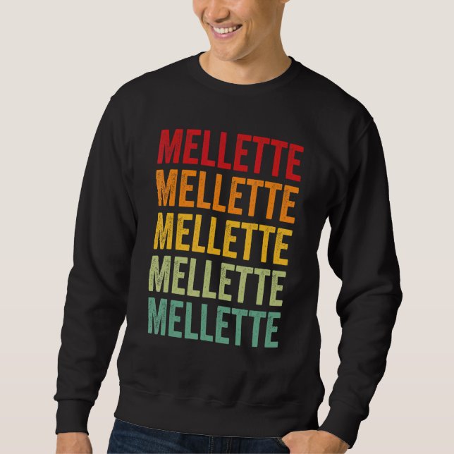 Mellette County South Dakota Regnbåge Text Design Lång Ärmad Tröja (Framsida)