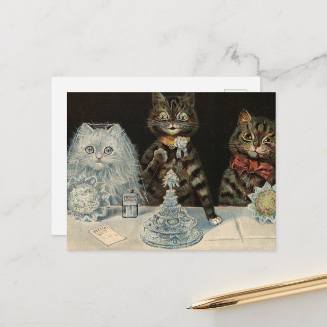 Mellins Food Biscuits av Louis Wain Helg Vykort (Fram/Back In Situ)