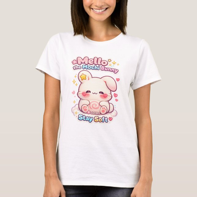 Mello den Mochi-kaninen T Shirt (Framsida)