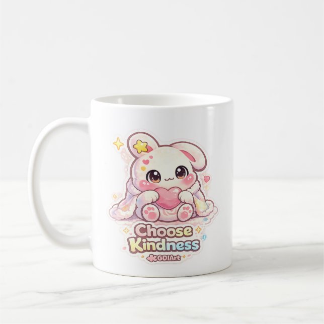  Mello the Mochi Bunny - Choose Kindness Kaffemugg (Vänster)