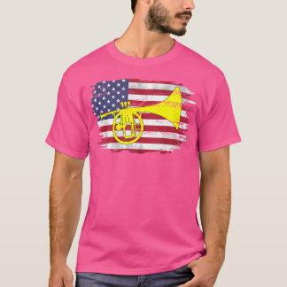 Mellofon med amerikansk flagga för orkester t shirt