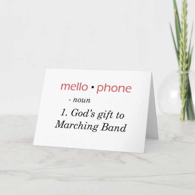 Mellophone - Guds gåva till Band Kort (Framsida)