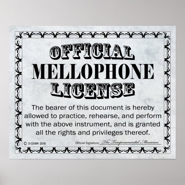 Mellophone Licence Poster (Framsidan)