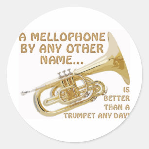 Mellophone vid någon annan namn runt klistermärke
