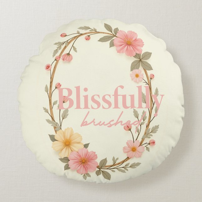 Mellow Blooms Rund Kudde (Framsidan)