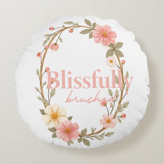 Mellow Blooms Rund Kudde (Framsidan)