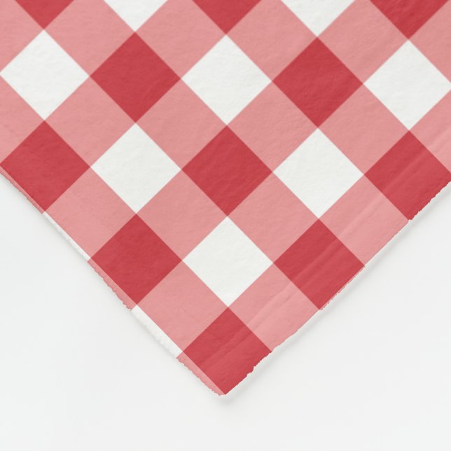 Mellow Classic Gingham - red white check plaid. Fleecefilt (Hörn)