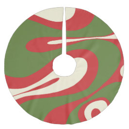 Mellow Flow Trippy Abstrakt Julmönster Julgransmatta Borstad Polyester