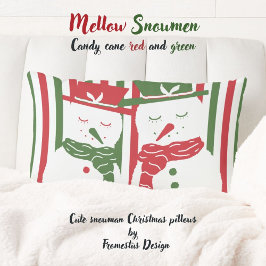 Mellow Geo-ränder -Jul röda gröna snömannen. Lumbarkudde