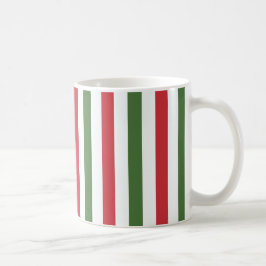 Mellow Geo-ränder - julrött, vitt och grönt. Kaffemugg