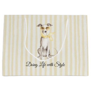Mellow Yellow Schal Vit Hund Ränder Födelsedag