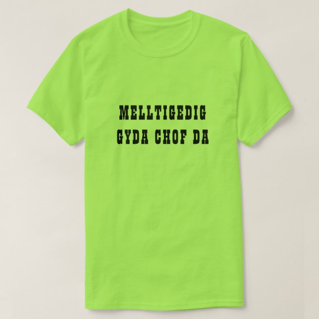 Melltigedig gyda chof da | Kursiv med bra minne T Shirt (Design framsida)