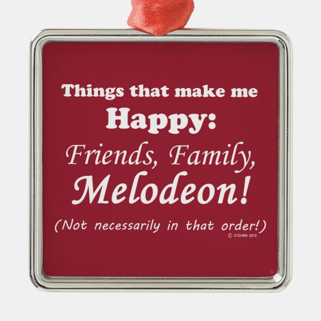 Melodeon gör mig Lycklig Julgransprydnad Metall (Framsidan)