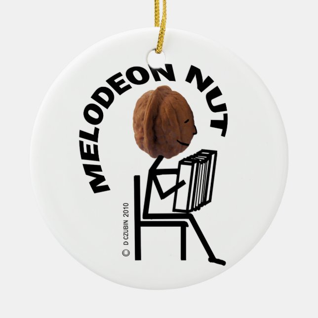 Melodeon Nöt Julgransprydnad Keramik (Framsidan)