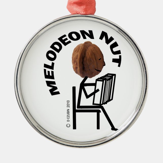 Melodeon Nöt Julgransprydnad Metall (Framsidan)