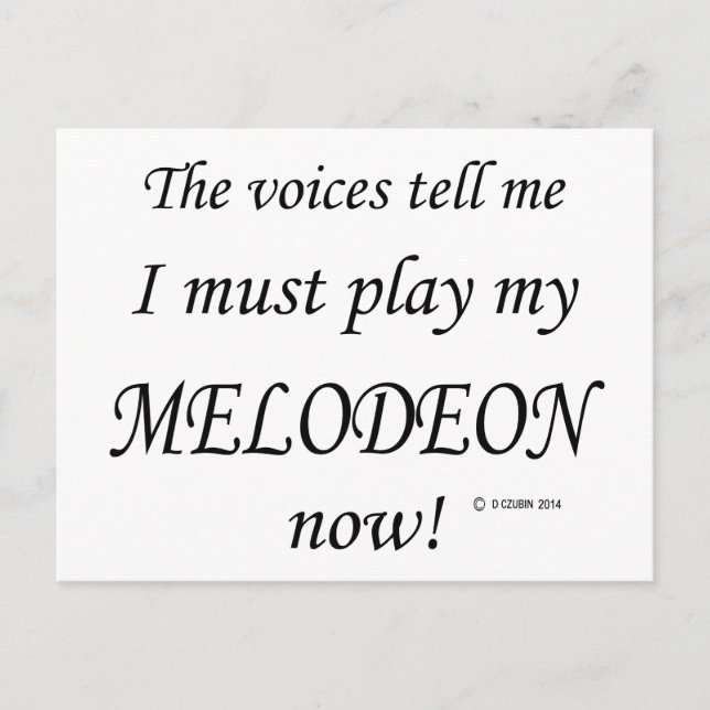 Melodeon Voices säger att must Play Vykort (Framsida)