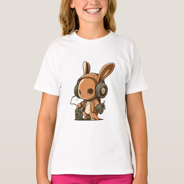 Melodic Bunny: A Musical Journey T Shirt (Framsida)