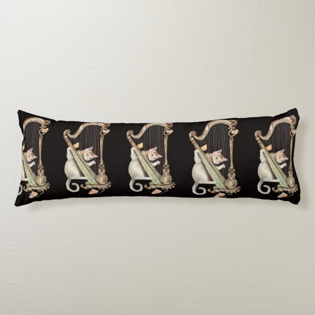 Melodic Cat – Ornate Harp Body Pillow Kroppskudde (Framsidan)