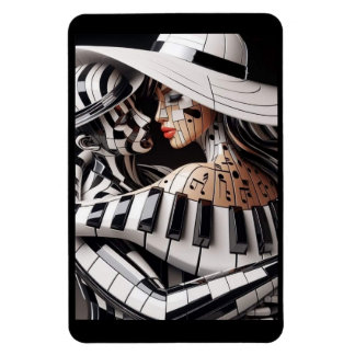 "Melodic Embrace - Artistic Music Thned Magnet" Magnet