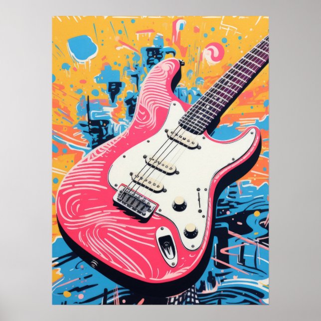 Melodic Harmony: Colorful Guitar Poster (Framsidan)