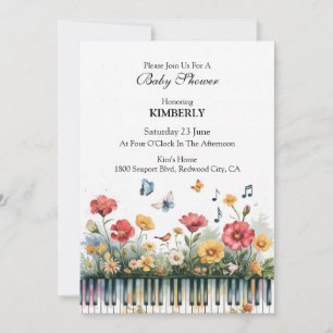 Melodier i blomning inbjudningar